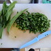 Chopping up Wild Garlic