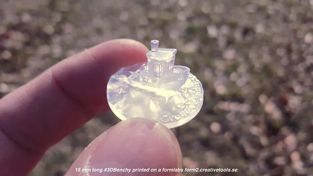 15 mm long #3DBenchy printed on a formlabs form2.creativetools.se - 3D printer - 3Dprinter - SLA 3dprinting 3d printing