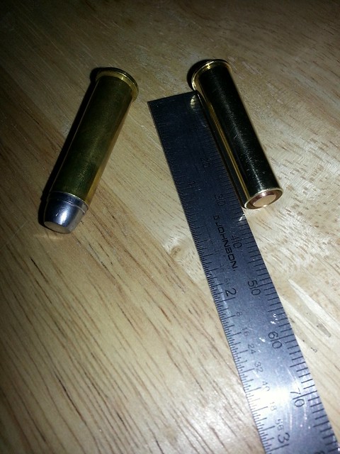 My 7.5x33R handload and modified factory 7.62mm Nagant cartridge