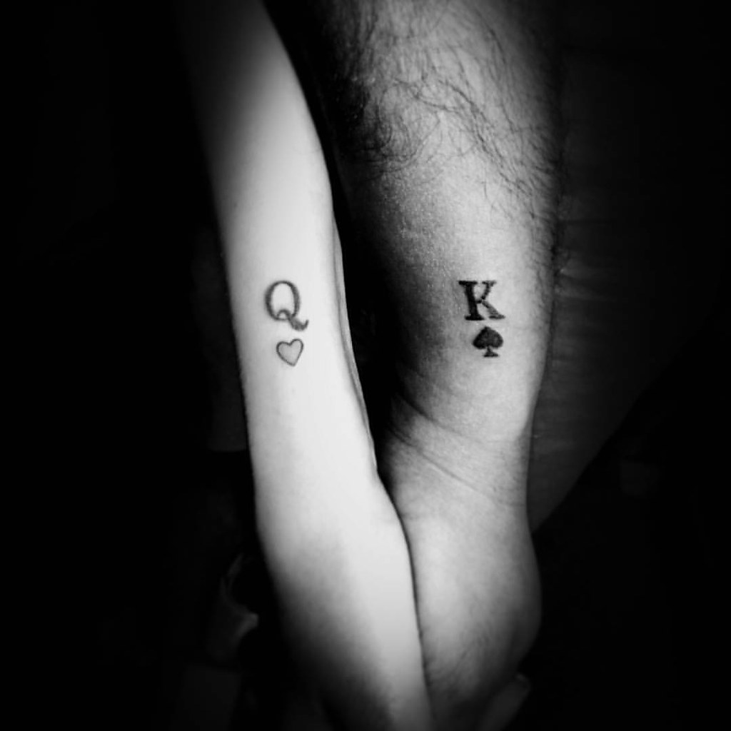 couple #tattooed #valentine #cute #love #black #red #wris… | Flickr