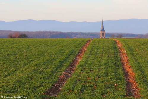 blue green church field way landscape vanishingpoint blueline perspective line vosges ruleofthirds