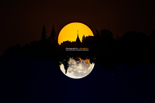 sunset sun moon silhouette that temple twilight asia religion landmark astro mai moonlight chiangmai wat chiang moonset phra doi suthep