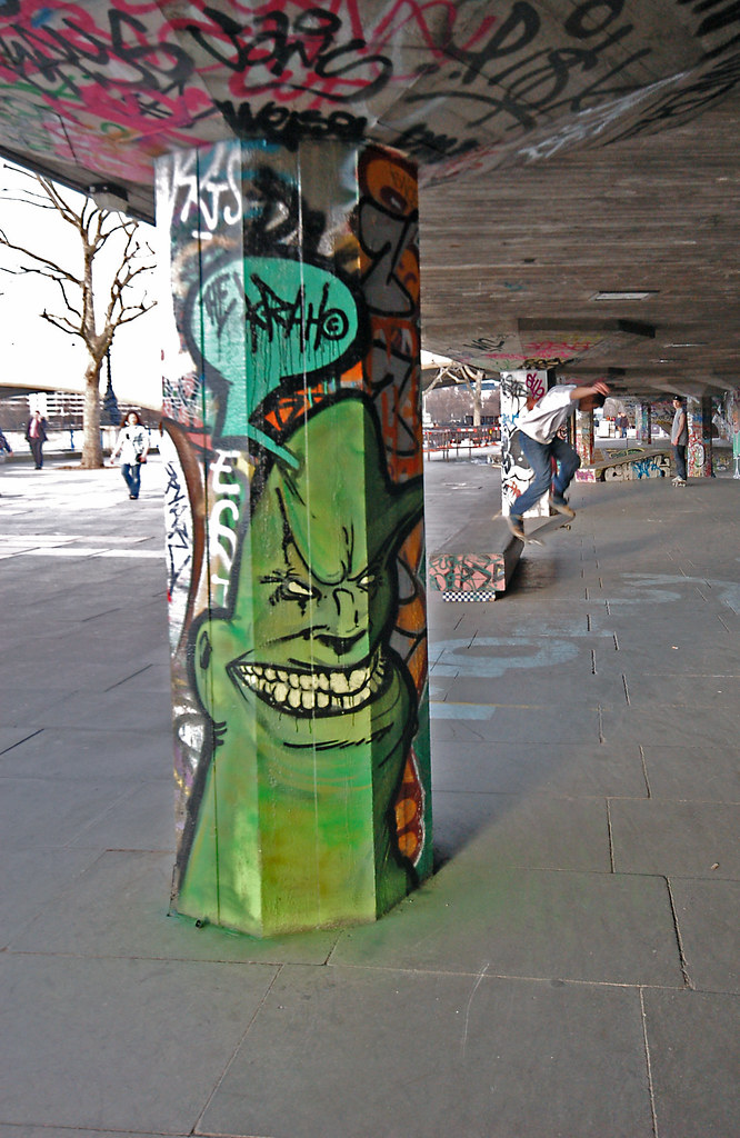 graffiti + flying skateboarder