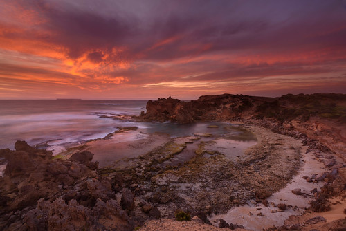 ocean sunset sky water clouds rocks au australia victoria cpl portfairy yambuk thecraggs gnd09