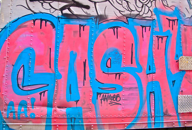 Graffiti Truck Detail.  CASH 4.  Lower Manhattan. AAMOBB.