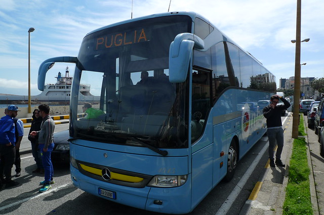 PUGLIA - Waiting to Board to the Ferry in Messina on the Bus to Lecce, Apulia, Italy