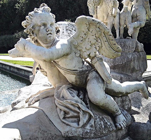 Cupid (Detail) - Fountain of Venus and Adonis (1784-89) - Sculptor Gaetano Salomone - The Royal Gardens of Caserta