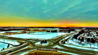 Winter Roundabout Sunset