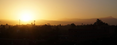 orange mountains skyline sunrise northafrica morocco atlas marrakech