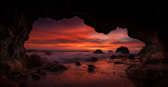 Sunset From The Cave