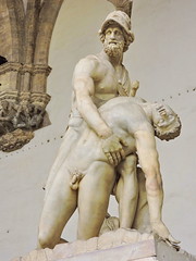 Menelaus holding the body of Patroclus (Patroclo e Menelao), Loggia dei Lanzi, Florence [detail]