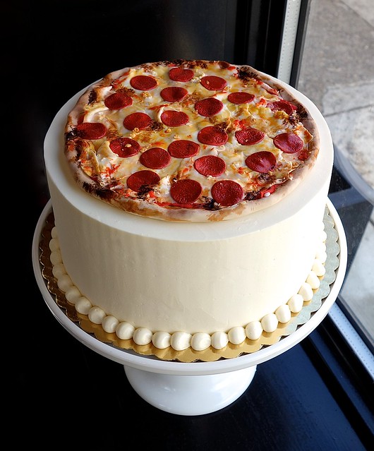 Pepperoni Pizza Birthday Cake