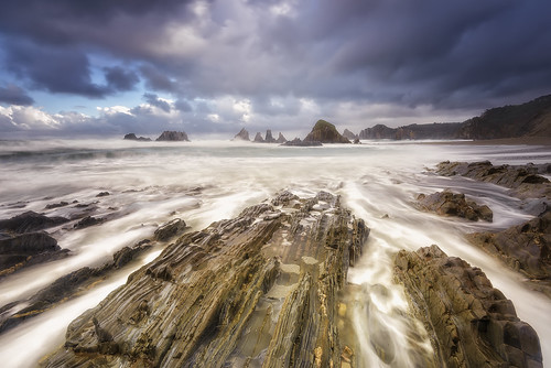 Ekaitza Badator. The Storm is Coming. Viene la Tormenta. by Juankar DelRu, sea beach water sunrise mar spain agua asturias playa amanecer haida 2016 alavavision espaã±a gueiru