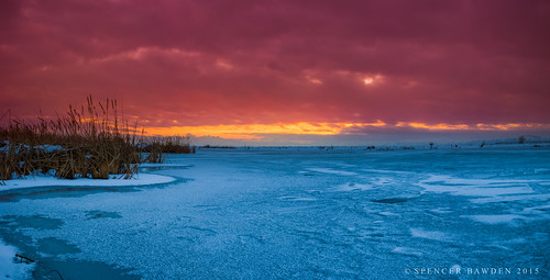winter sunset sky lake ice nature fire bay utah rainbow great salt center spencer farmington bawden spazoto