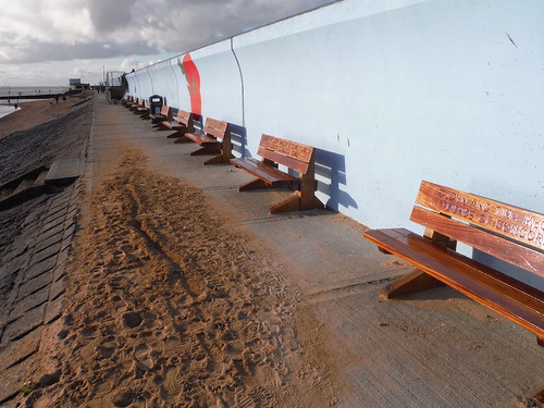 Benches on Concord Beach, Canvey Island SWC Walk 258 Benfleet Circular (via Canvey Island)