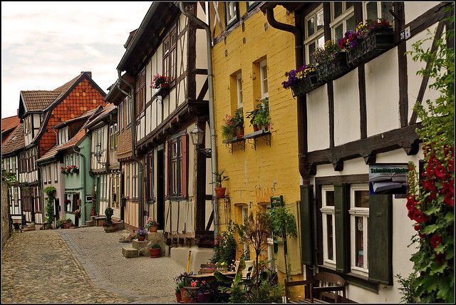 Alley in historic old Quedlinburg
