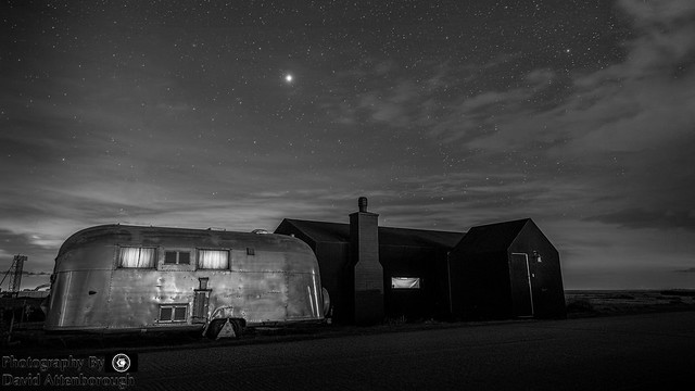 Jupiter above Dungeness Rubber House & Airstream