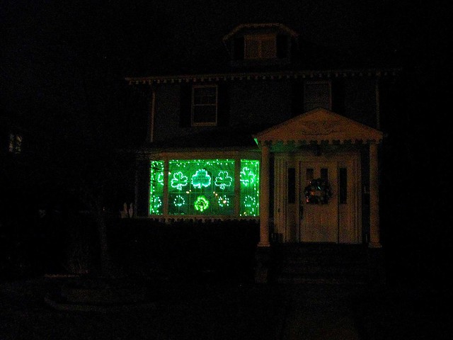Someone sent this to me ... A house in Farmingdale , Long Island , New York wearing the green on St. Patrick's Day , so many Shamrocks !!!