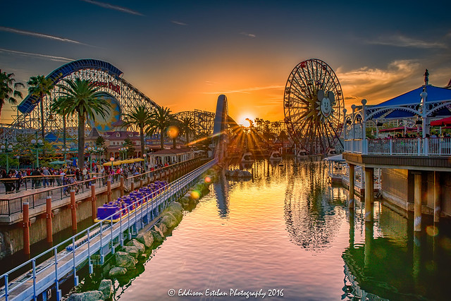 A picture perfect sunset at Disney California Adventure