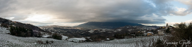 Snowy landscape panorama