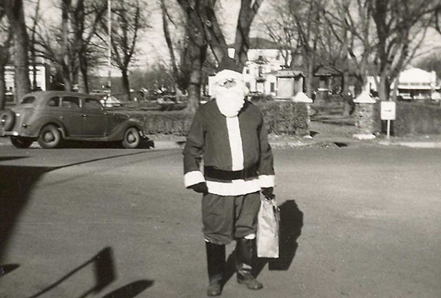 Guy Playing Santa Christmas 1959 Snapshot