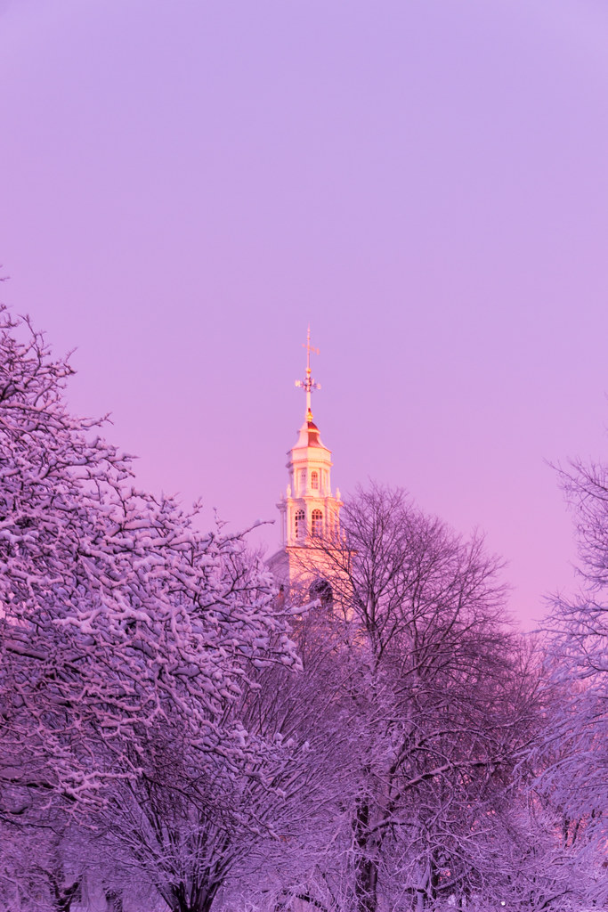 Meetinghouse Steeple at Sunset,Dorchester, MA, February, 5, 2016