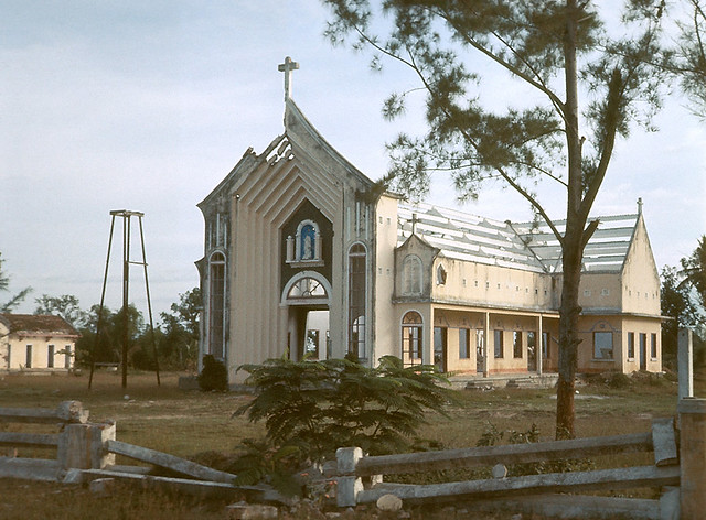 DUC PHO 1967 - Damaged Church - Photo by Richard B Mayes