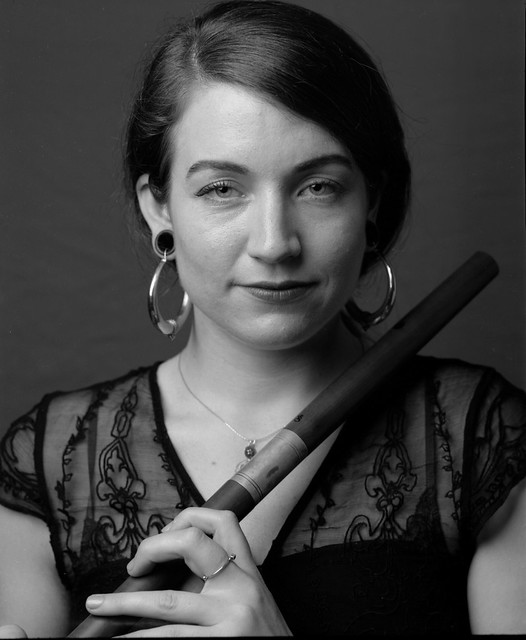 woman with renaissance flute