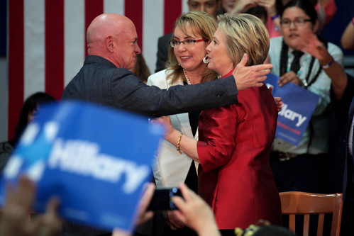 Hillary Clinton, Mark Kelly & Gabrielle Giffords | by Gage Skidmore