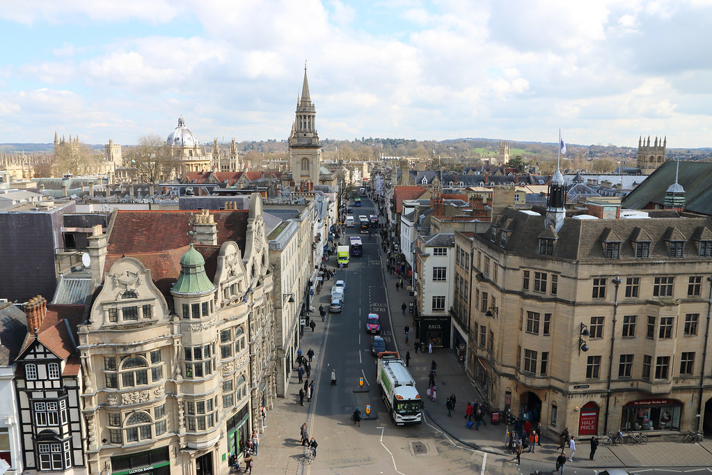 Oxford High Street seen from the Carfax Tower