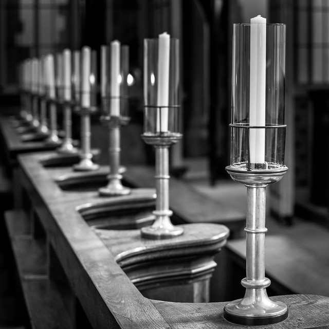 Pews and candles