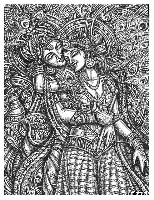 Lord RADHA KRISHNA / DRAWINGS by Ani