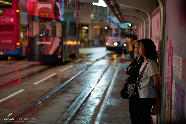 Women who were waiting trams