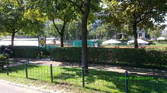 Tennis club "Gazela" and Small park in block 23 Residence, New Belgrade, Belgrade, Serbia, Avgust 2015; Teniski klub "Gazela" i parkić u bloku 23, Novi Beograd, Beograd, Srbija, avgust 2015. godine.