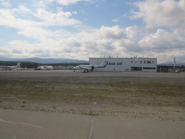 Taxiing past Alkan Air’s main base in Whitehorse (YXY)