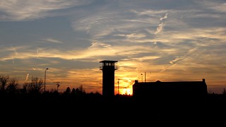 Guard tower at Lorton Reformatory, at sunset [07]