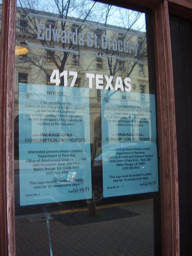 Application for a liquor license in  Noble Savage window | by Kathryn Usher