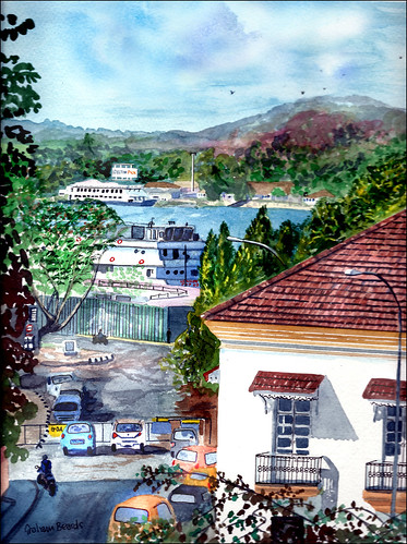 india watercolor ships goa watercolour panjim panaji mandoviriver portuguesehouse goaarchitecture goanstreet