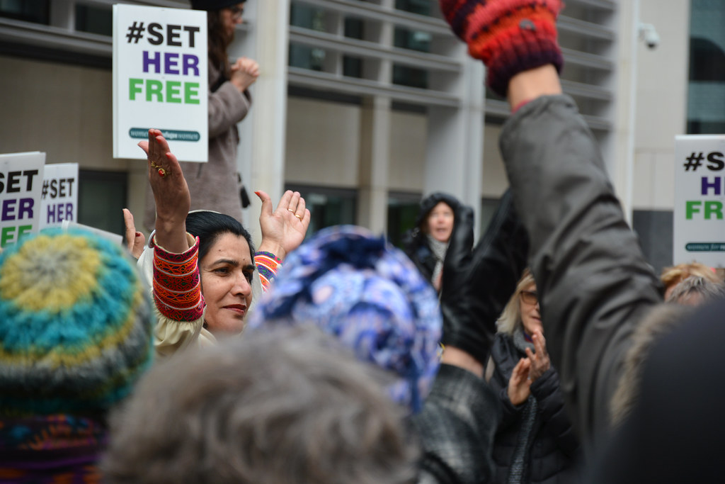Set Her Free on International Women's Day Demo (Home Office, London)