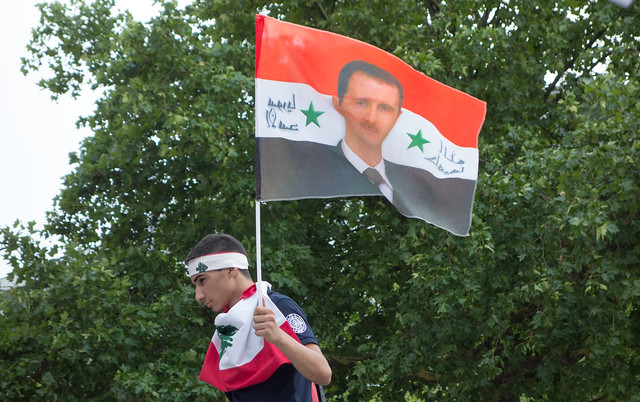 Assad in Berlin. Lebanese Palestinian celebrates Al-Quds Day, August 2013.