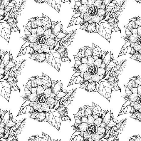 Flower pattern #pattern #patterndesign #patterns #ink #flower #botanical #floral #draw #design #black #blackandwhite