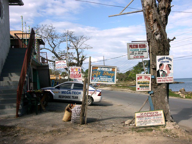 Signs in downtown Negril
