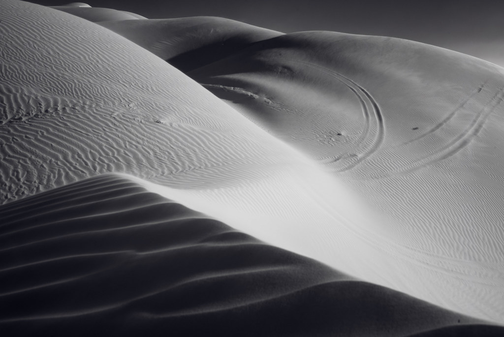 Wind-carved desert dunes