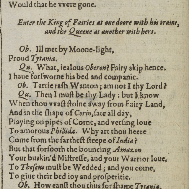 University of Glasgow Library, Special Collections, William Shakespeare, Shakespeare: First Folio, A Midsummer Night’s Dream, London : Printed by Isaac Iaggard and E. Blount., 1623. Sp Coll BD8-b.1