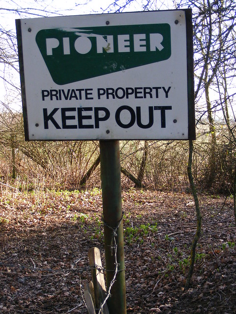 Pioneer concrete sign