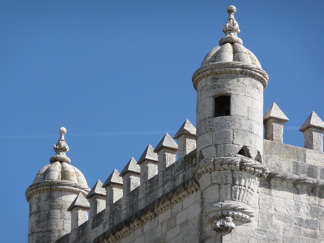 detail of the turret of the Torre de Belém, Lisbon