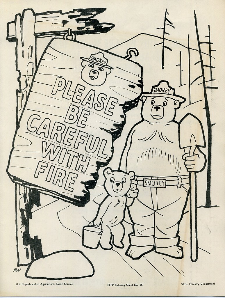 Smokey the Bear coloring sheet | Dan Goodsell | Flickr