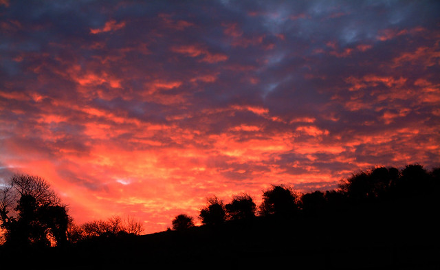 firey dawn sky in county cork