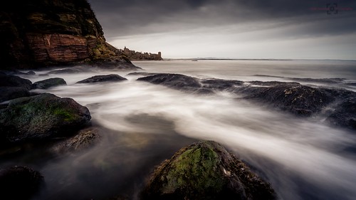 longexposure sea seascape seaweed castle water canon landscape scotland rocks waves tide ruin cliffs standrews