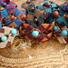 Macramé-Cavandoli bracelets with semi-precious beads